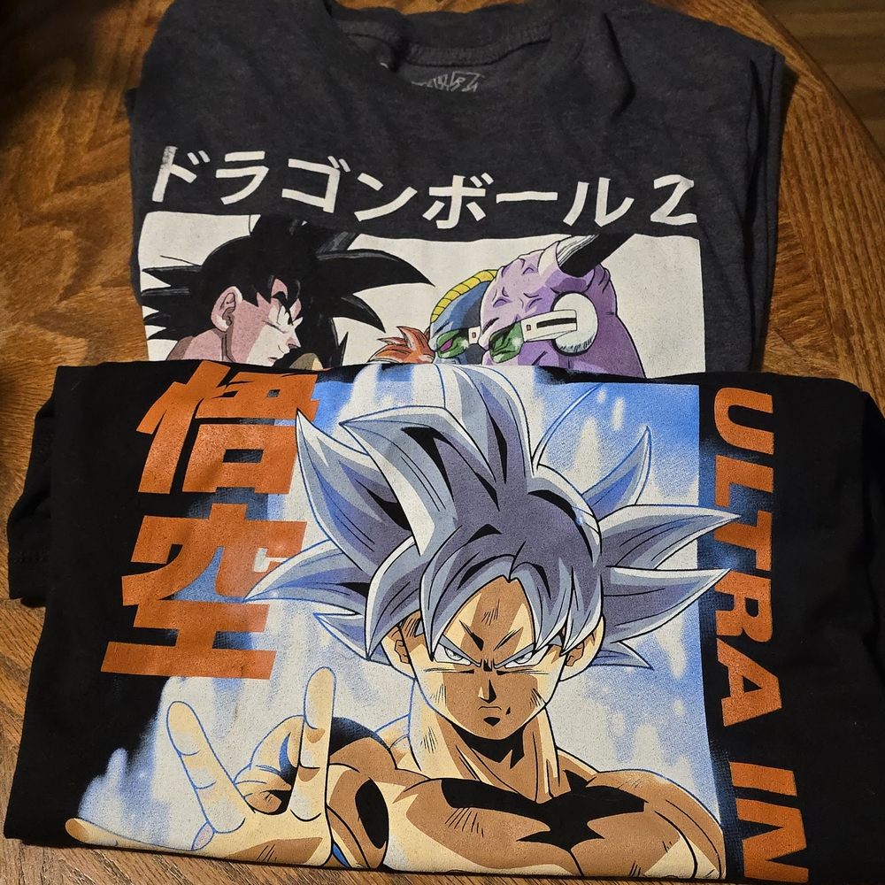 2 Mens Small Dragon ball Z Tees